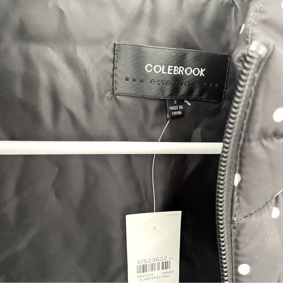 NWT Colebrook Woman’s Small Black Polka Dot Sleeveless Puff Vest - Picture 6 of 8